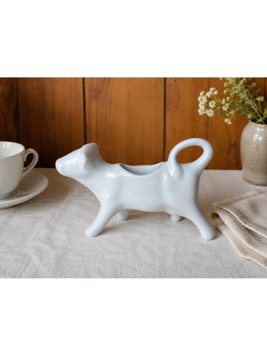 Other - Vintage BIA Cordon Bleu Cow Creamer White Porcelain Farmhouse Kitchen Decor